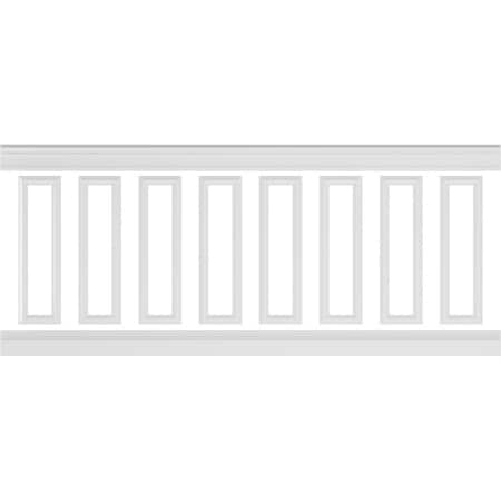 Ekena Millwork 94 1/2"L (Adjustable 40"H to 44"H) Ashford Square Panel Traditional Wainscot Paneling Kit WPKUSQ051P040